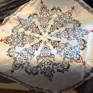 Moroccan Blue Pink Silk Scarf